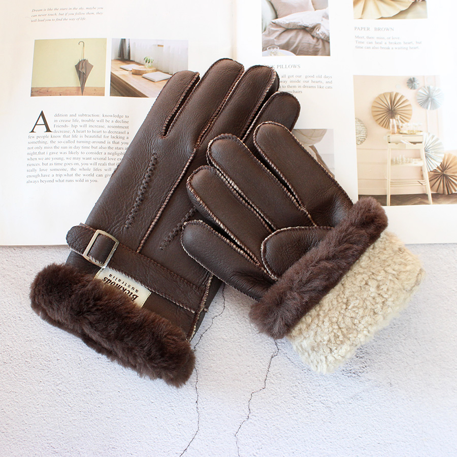 Sheepskin Fur Gloves Men's Thi - огляд і ціна Leather Driving Glove